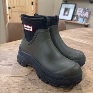 Hunter Women’s Olive and Black Rain Boots